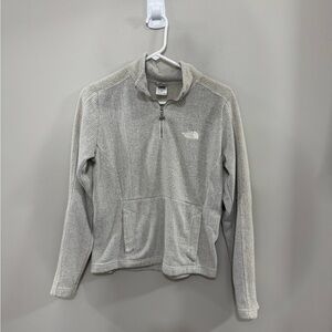 Women's The North Face Gray 1/4 Zip Fleece Pullover Sweatshirt. Size Medium